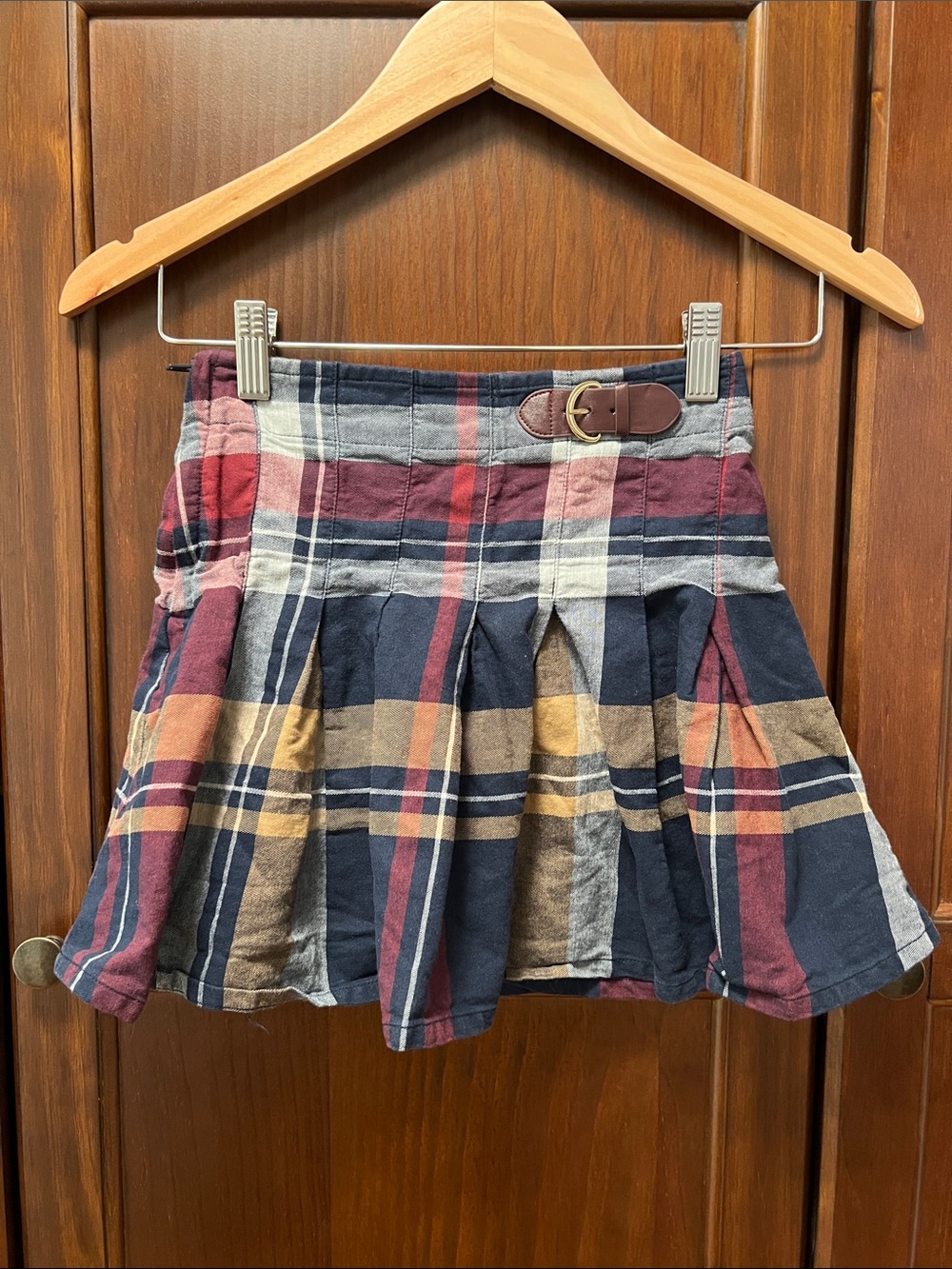 Organic Cotton Vintage Preppy School or Holiday Tartan Pleated Plaid Skirt 8